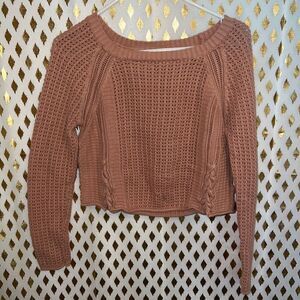 Gonji sweater nude pink dusty rose cropped heavy sweater size L